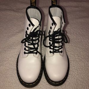 White & Black Leather Dr. Martens